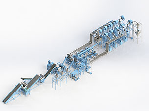 PLC contorlled rubber recycling production line